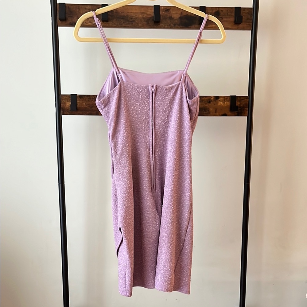 Crystal Doll Lavender Ruched Bodycon Mini Dress - Picture 3 of 6